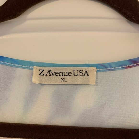 Z-Avenue USA Spring Summer Tunic Size XL. Flowy 3/4 sleeves Tie-Dye - Picture 2 of 4